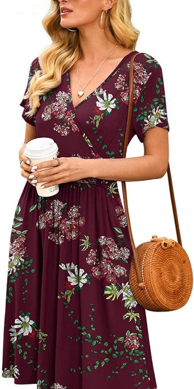 Robe d’Été Femme – Élégante à Manches Courtes