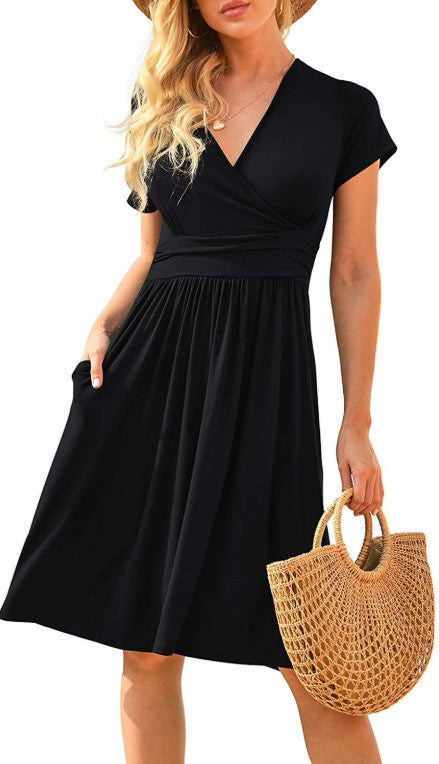 Robe d’Été Femme – Élégante à Manches Courtes