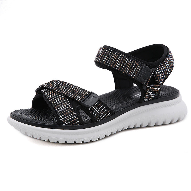 Sandales Compensées Style Preppy