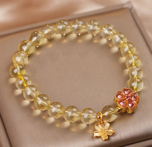 Bracelet Fleur & Citrine Naturelle