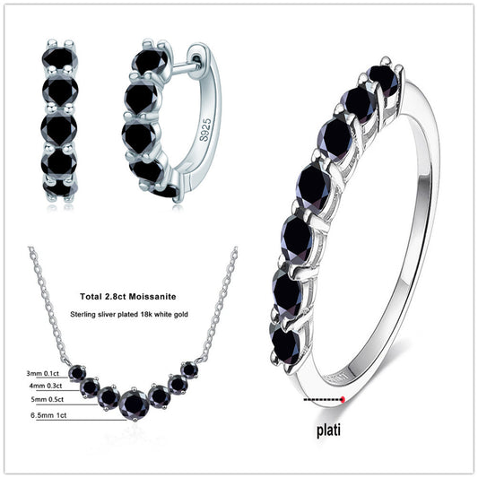 Set bijou moissanite 4,5 ct en argent S925