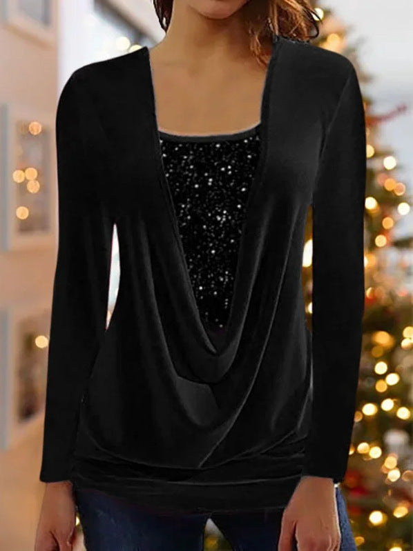 T-shirt Femme Élégant Paillettes Chic