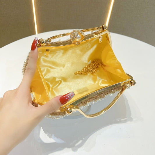 Sac à Main Épaule Perles & Strass – Élégance Brillante