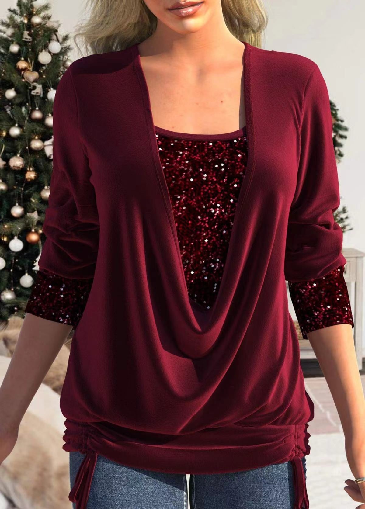 T-shirt Femme Élégant Paillettes Chic
