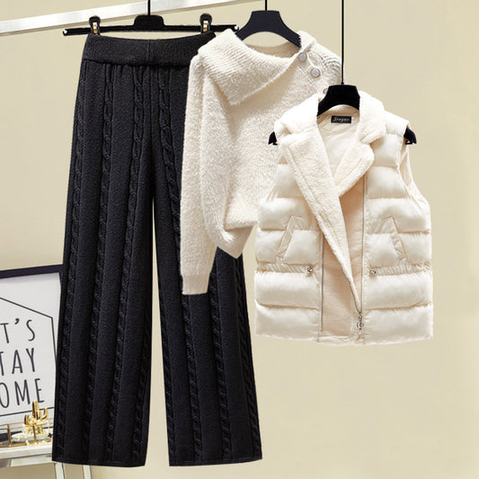 Pull Femme & Pantalon Taille Haute