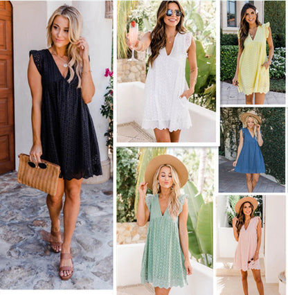 Robe Dentelle Femme – Décolleté V & Découpes Élégantes