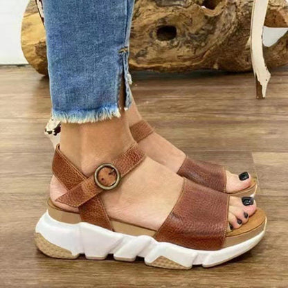 Sandales Romaines Femme Léopard à Plateforme