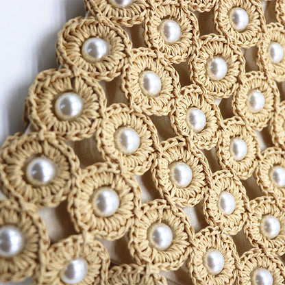 Sac à Main Tressé avec Perles – Élégance Structurée