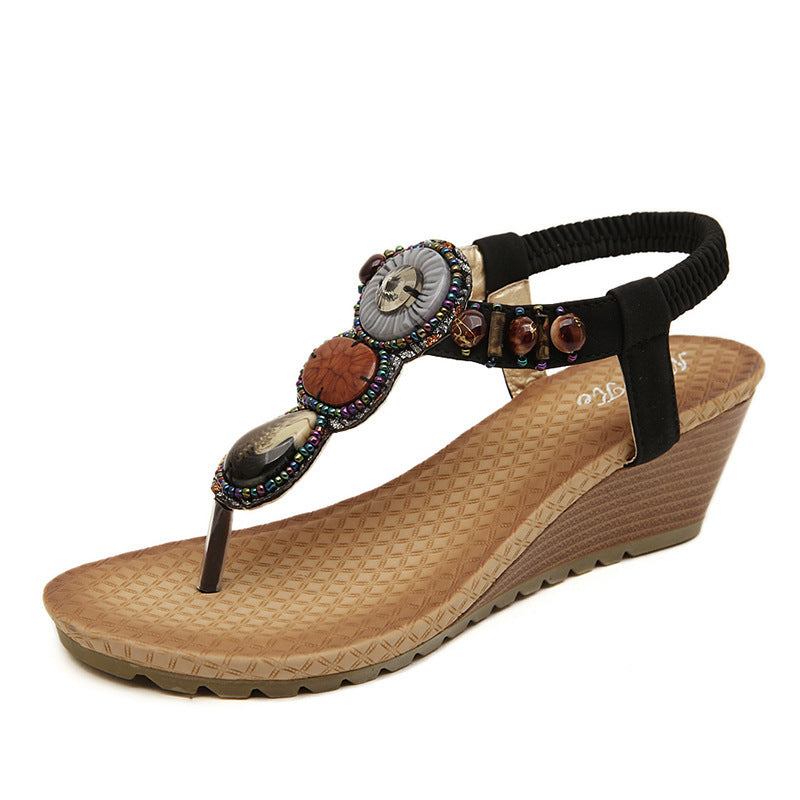 Sandales Bohèmes à Perles – Confort & Style Été