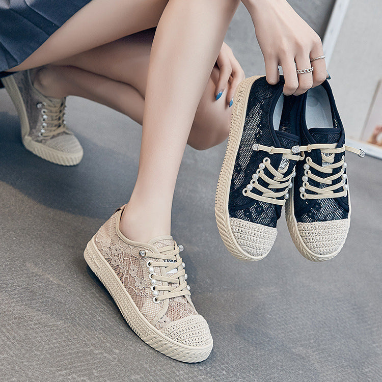 Baskets confortables femme avec bande élastique