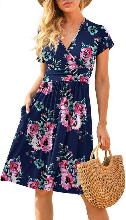 Robe d’Été Femme – Élégante à Manches Courtes