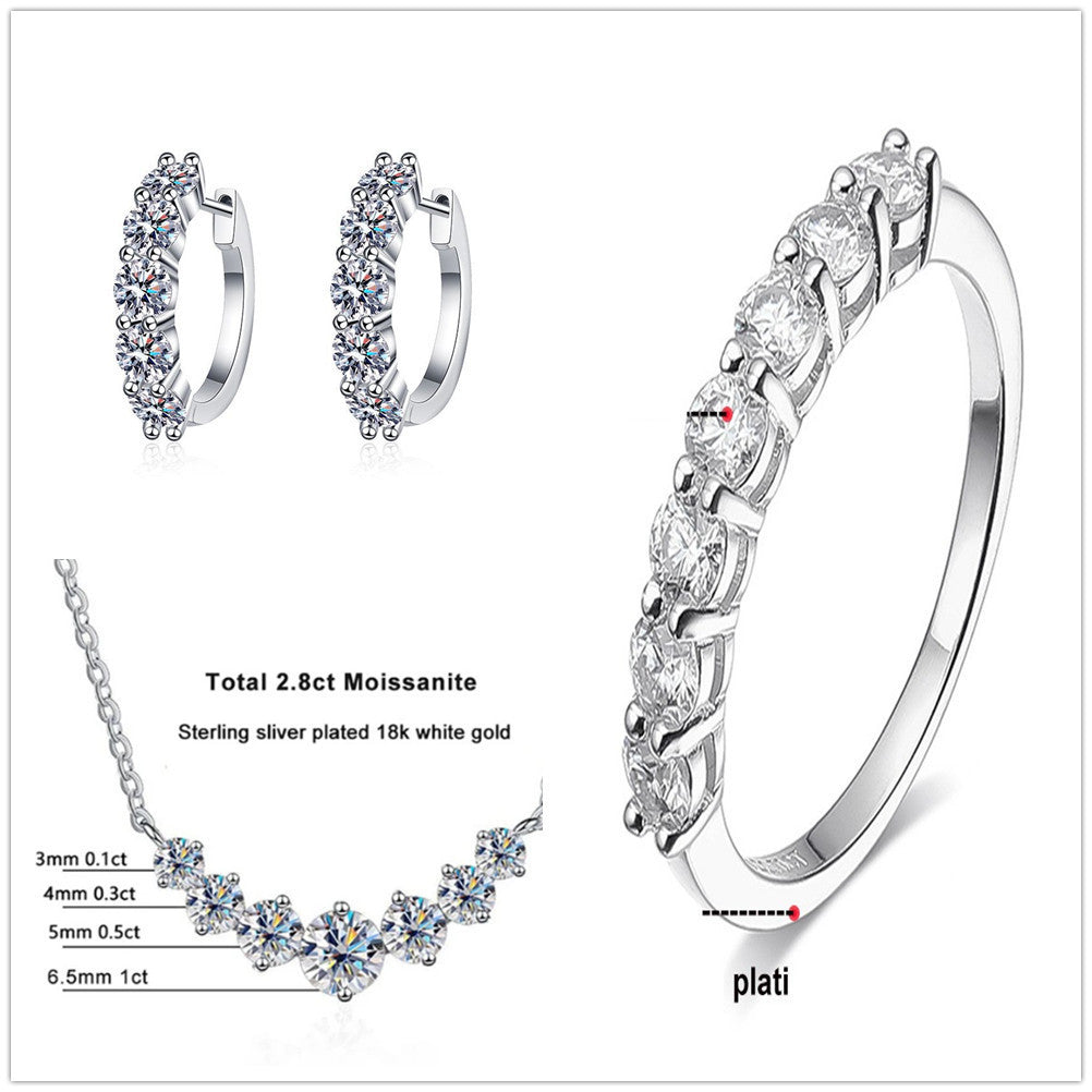 Set bijou moissanite 4,5 ct en argent S925