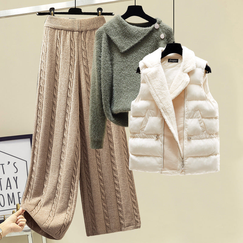 Pull Femme & Pantalon Taille Haute