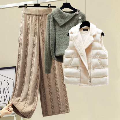 Pull Femme & Pantalon Taille Haute