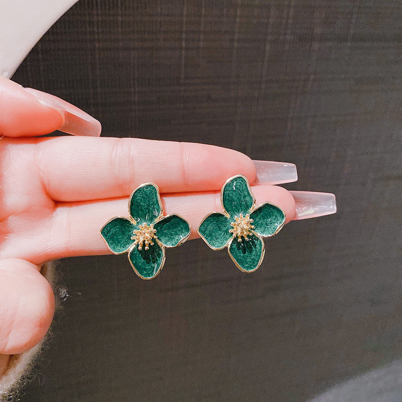 Boucles d’Oreilles Fleur Roselle Rétro Argent 925