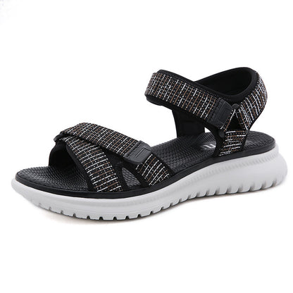 Sandales Compensées Style Preppy