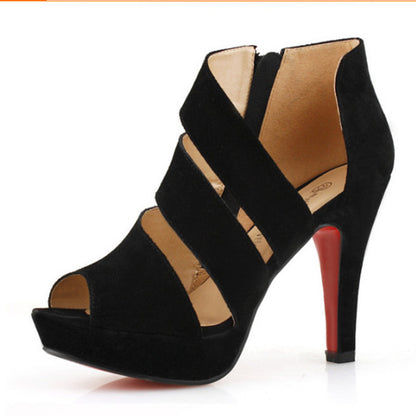 Sandales à Talons Suédine Sexy – Style Romain Chic
