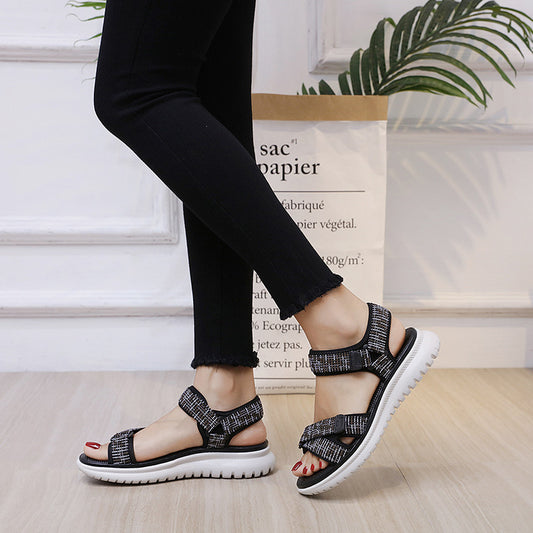 Sandales Compensées Style Preppy