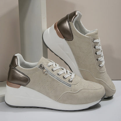 Baskets Casual à Lacets avec Zip Latéral – Confort Orthopédique