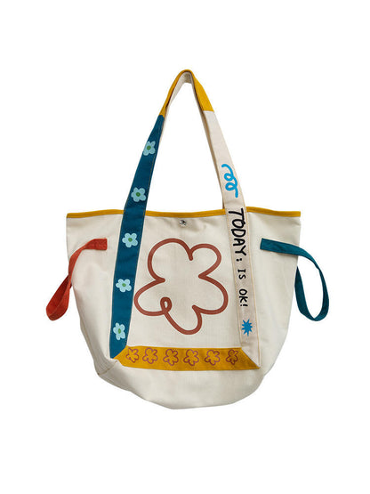 Sac Cabas Fleuris – Grand Format en Toile & Style Romantique