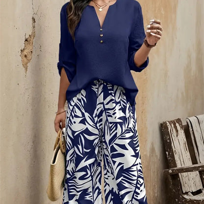 Ensemble Femme Casual Tropical Imprimé