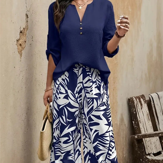 Ensemble Femme Casual Tropical Imprimé