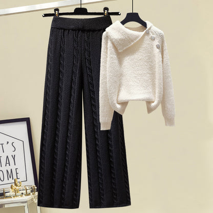 Pull Femme & Pantalon Taille Haute