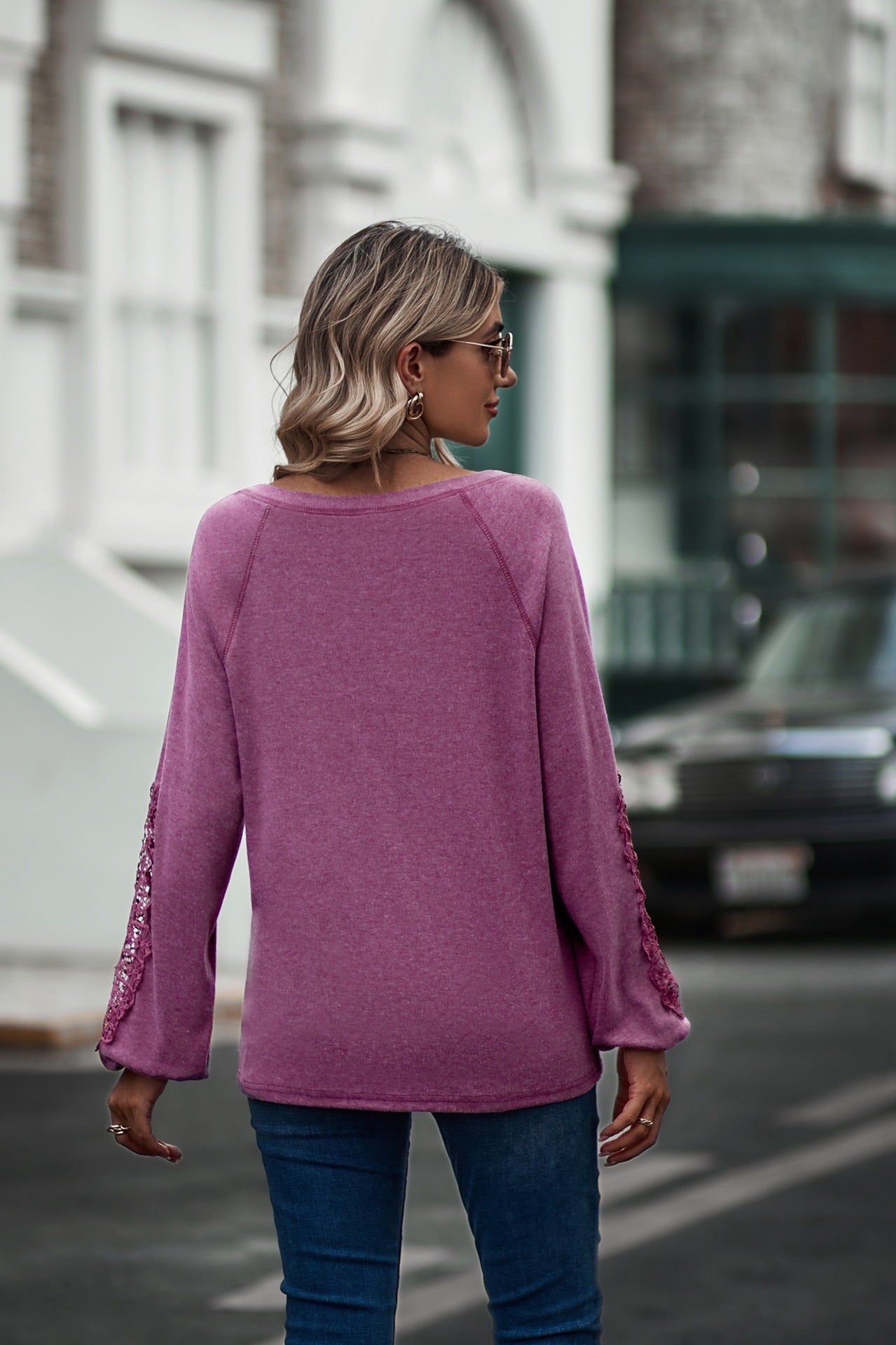 Blouse Femme Col V Dentelle Chic