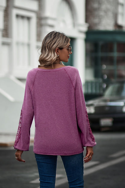 Blouse Femme Col V Dentelle Chic