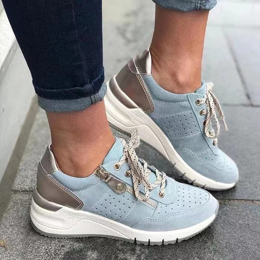 Fermeture zippée sur baskets femme confort

