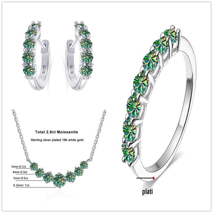 Set bijou moissanite 4,5 ct en argent S925