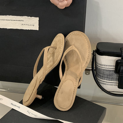 Sandales Tongs à Talon Aiguille – Ouvertes bout rond