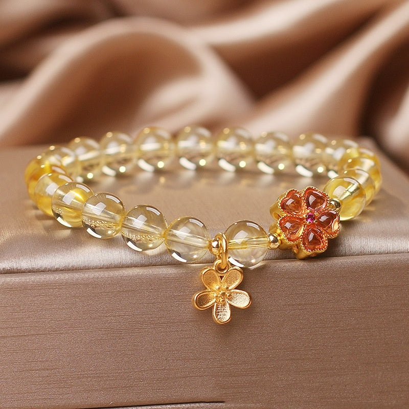 Bracelet Fleur & Citrine Naturelle