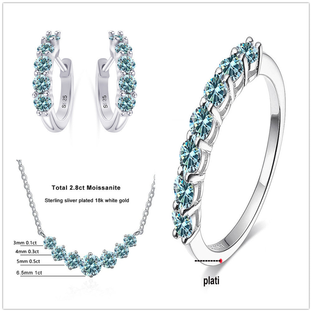 Set bijou moissanite 4,5 ct en argent S925