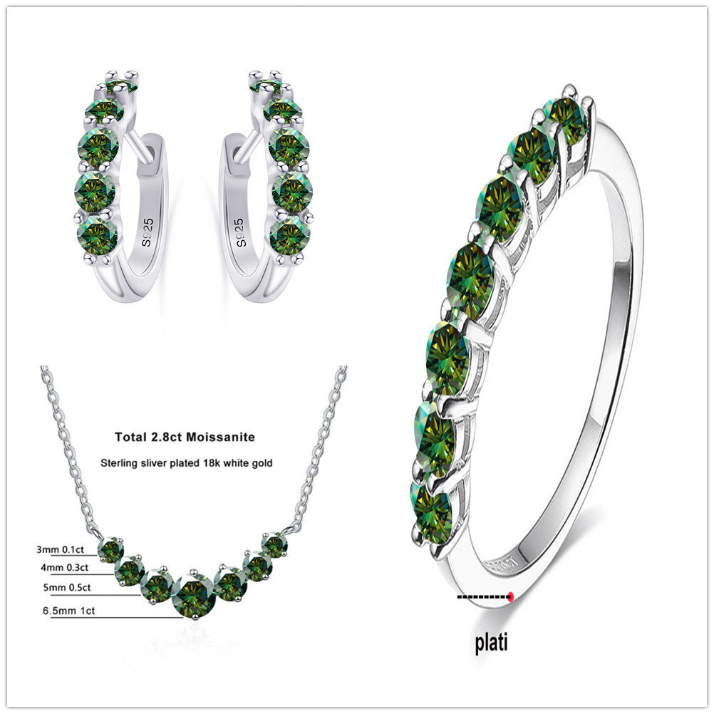 Set bijou moissanite 4,5 ct en argent S925