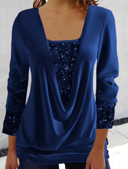 T-shirt Femme Élégant Paillettes Chic