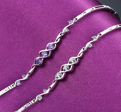 Bracelet améthyste en argent sterling S925