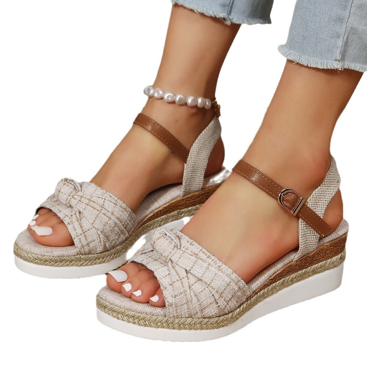 Sandales Compensé à Boucle