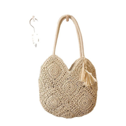 Grand Sac Paille Tressé Femme – Bohème à Franges