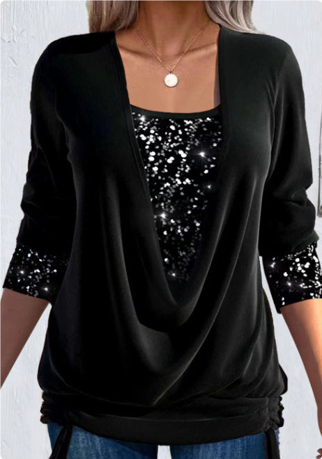 T-shirt Femme Élégant Paillettes Chic