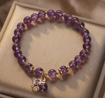 Bracelet cadeau femme en pierre naturelle améthyste

