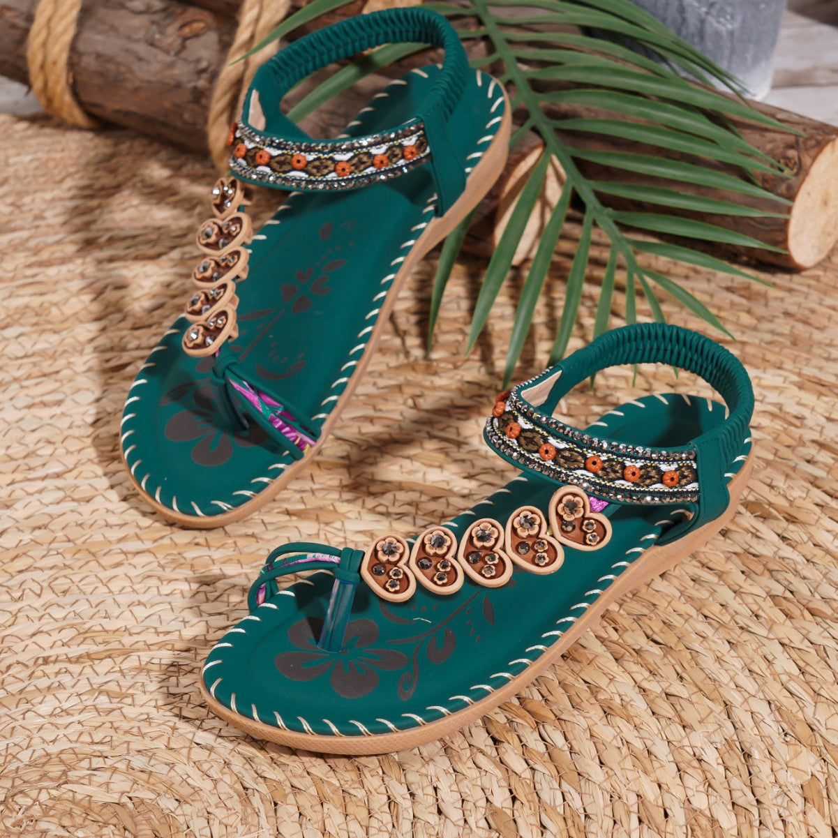 Sandales Bohèmes Été à Strass – Élégance et Confort au Quotidien