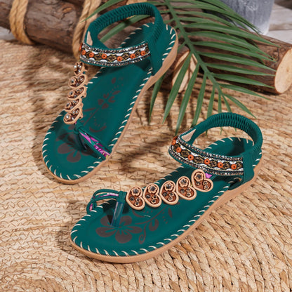 Sandales Bohèmes Été à Strass – Élégance et Confort au Quotidien
