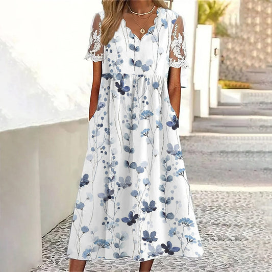 Robe fleurie boho – Détail imprimé floral

