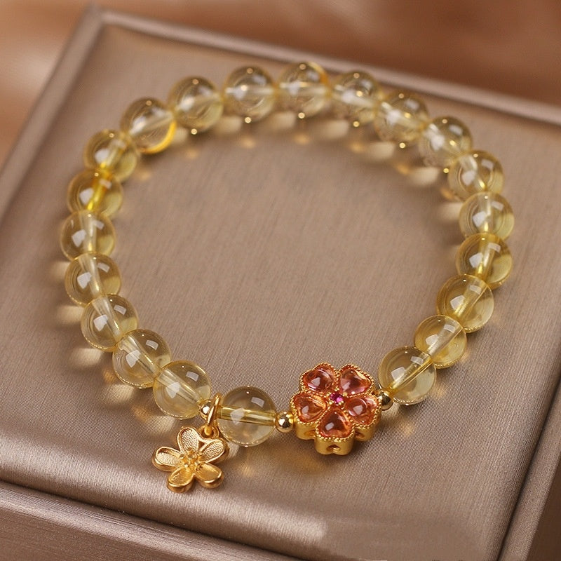 Bracelet Fleur & Citrine Naturelle