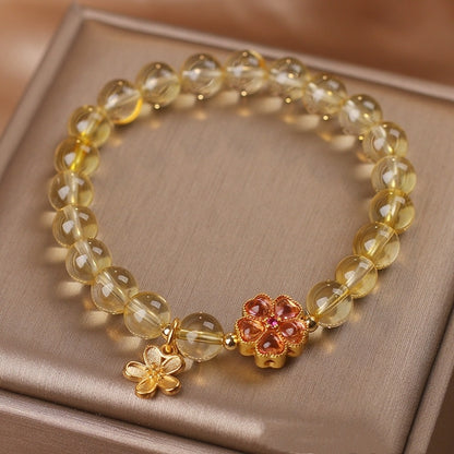 Bracelet Fleur & Citrine Naturelle