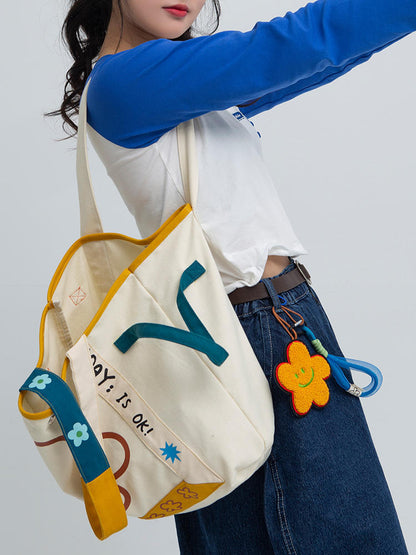 Sac Cabas Fleuris – Grand Format en Toile & Style Romantique