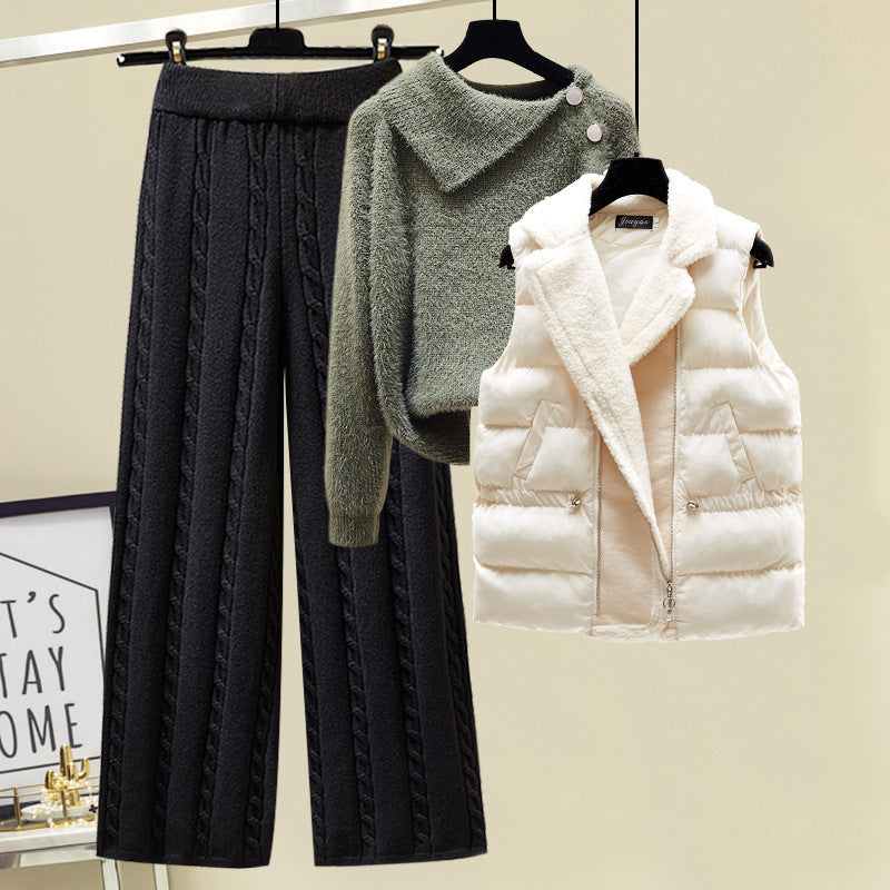 Pull Femme & Pantalon Taille Haute