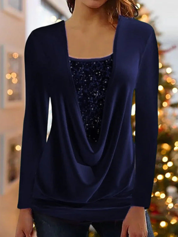 T-shirt Femme Élégant Paillettes Chic