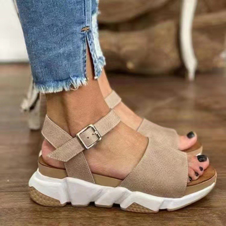 Sandales Romaines Femme Léopard à Plateforme
